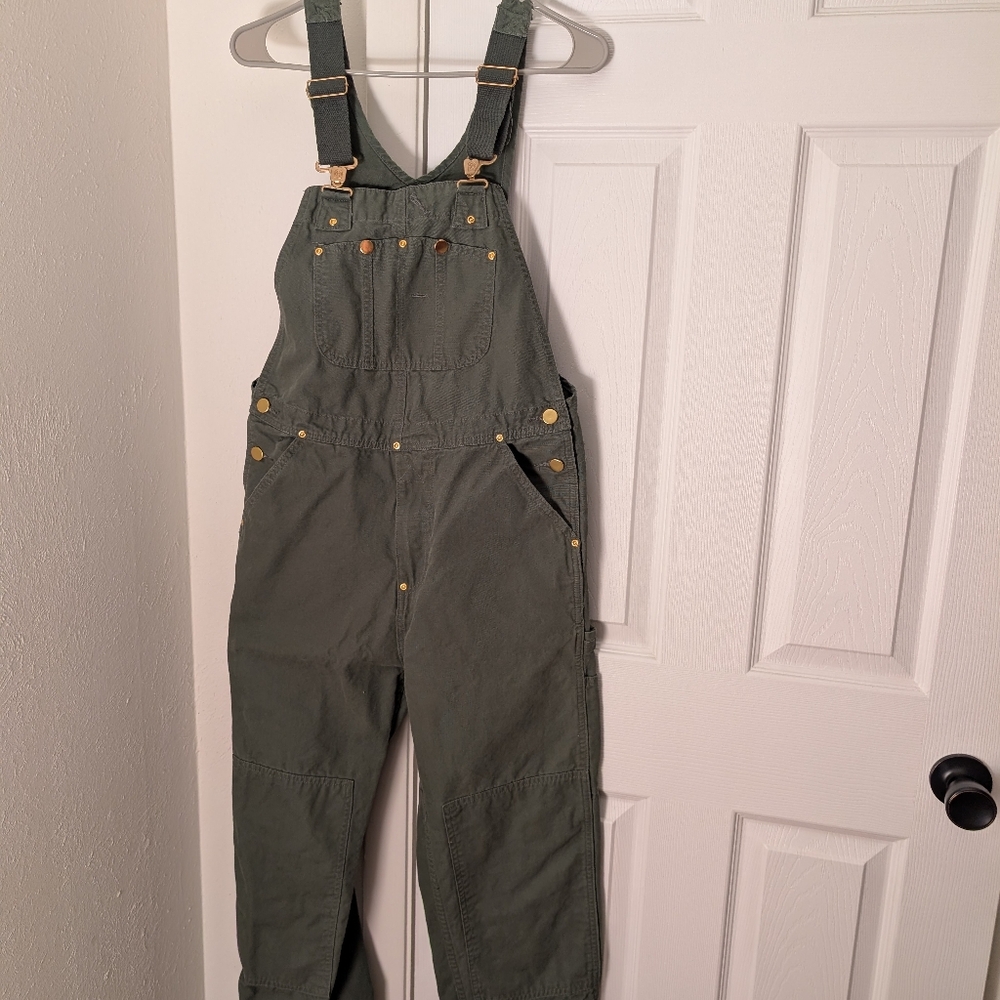 Dark Green Overalls with Gold Accents